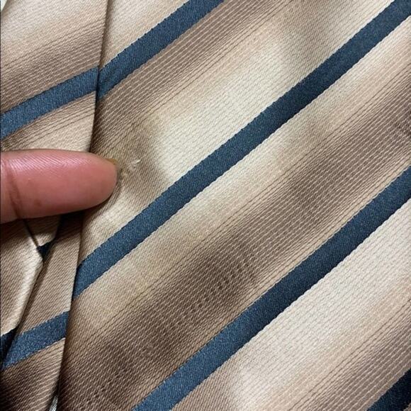 Stafford Essentials Tan/Brown Striped tie - Picture 3 of 5